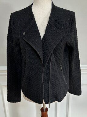 LYSSE Black Quilted Zip Moto Jacket Size M